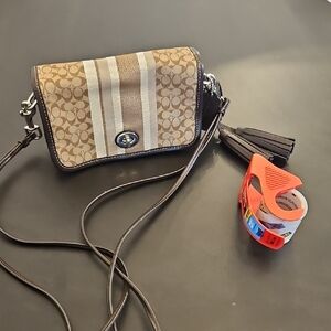 Brown and Cream Crossbody Bag